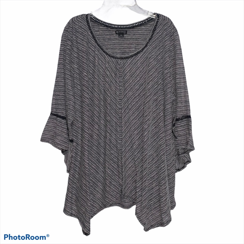 New Directions 1X NWT black/white blouse